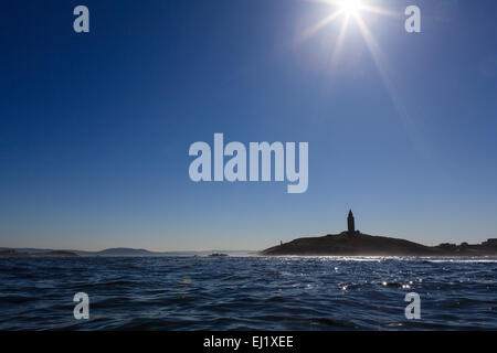 Turm des Herkules. Die älteste römische Leuchtturm noch als Leuchtturm genutzt. A Coruña. Galizien. Spanien. Stockfoto