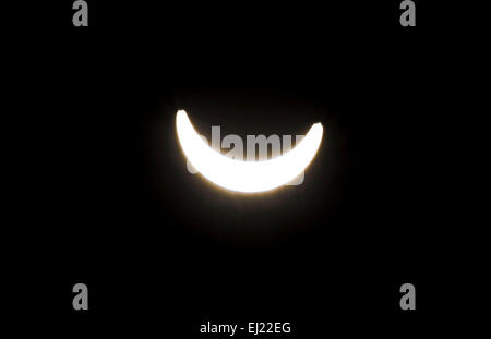 Swansea, Großbritannien, 20. März 2015. Solar eclipse von Swansea gesehen. Bildnachweis: Phil Rees/Alamy Live-Nachrichten Stockfoto