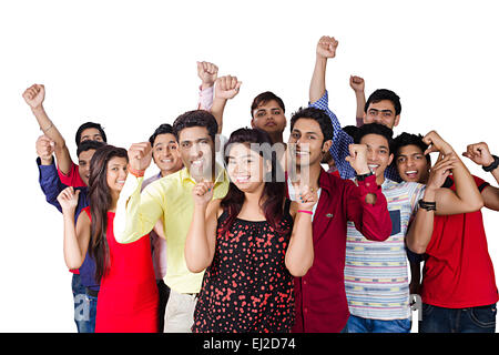 indische College Freunde Gruppe Massen Spaß Stockfoto