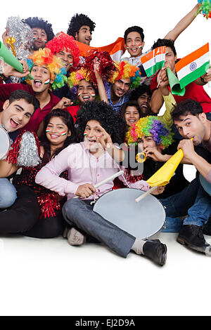 indische Cricket Zuschauer Gruppe Massen Stockfoto