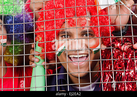 indische Cricket Zaun Gruppe Massen Stockfoto