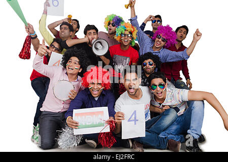 indische Cricket Zuschauer Gruppe Massen Stockfoto