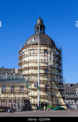 Restaurierung des Fett-Turms Dicker Turm, Lower Palace, Siegen, Nordrhein-Westfalen, Deutschland, Europa Stockfoto