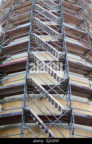 Restaurierung des Fett-Turms Dicker Turm, Lower Palace, Siegen, Nordrhein-Westfalen, Deutschland, Europa Stockfoto