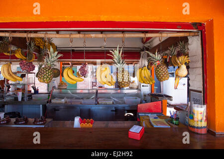 Obststand. Puerto de Frutos, Tigre. Argentinien. Stockfoto