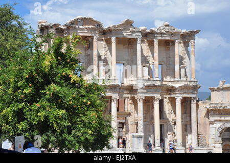 Die Bibliothek des Celsus in Ephesus - Türkei Stockfoto