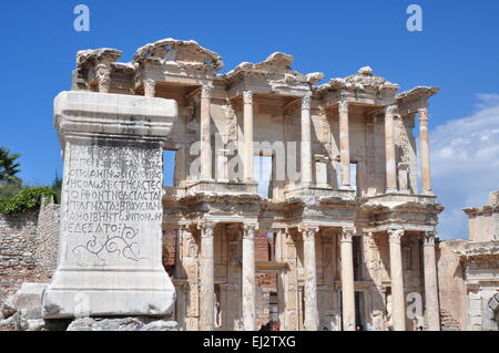 Die Bibliothek des Celsus in Ephesus - Türkei Stockfoto
