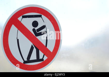 Skilift Warnaufkleber Zeichen Stockfoto