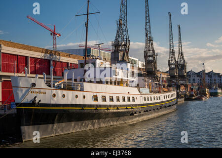 Ausflug Schiff mv Balmoral angedockt in Bristol für Reparaturarbeiten, Bristol, England, Großbritannien Stockfoto