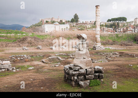 Ruinen des Artemision in Ephesos, Türkei Stockfoto