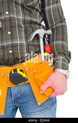 Handwerker tragen Werkzeuggürtel Stockfoto