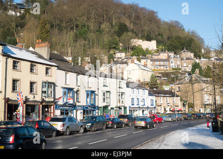 Viktorianische Marktstadt Matlock Bath, berühmt für seine Spas, Derbyshire, England Stockfoto