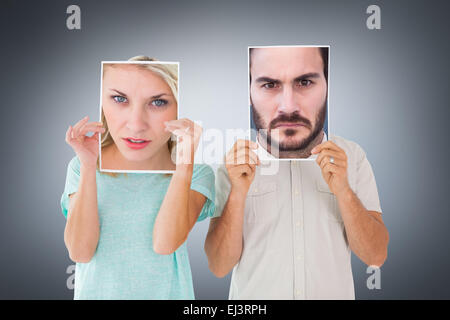 Zusammengesetztes Bild Porträt von einem wütenden Geschäftsmann Stockfoto