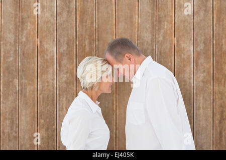 Zusammengesetztes Bild von wütenden älteres Ehepaar miteinander streiten Stockfoto