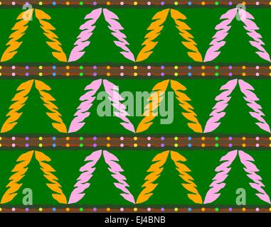 Nahtlose Weihnachtsbaum Muster Textur mit bunten Kugeln, Hintergrund, Tapete, Geschenkpapier oder Stoff Stock Vektor