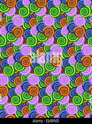 Nahtlose Spirale Schale farbige Muster Textur, Hintergrund, Tapete, Geschenkpapier oder Stoff Stock Vektor
