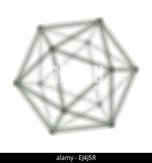 Ikosaeder Kanten verbunden in überlappenden Transparenz Stockfoto