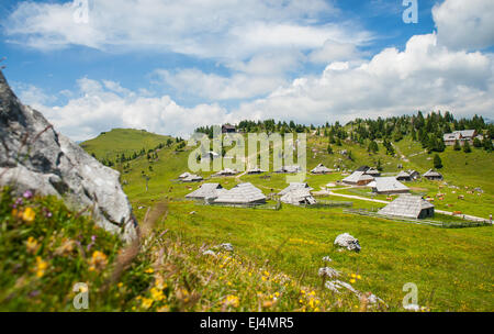 Velika Planina Berg, Touristenattraktion und Zielländern, Slowenien Stockfoto