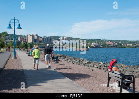 Der Seepromenade. Duluth. Lake Superior. Minnesota. USA. Stockfoto