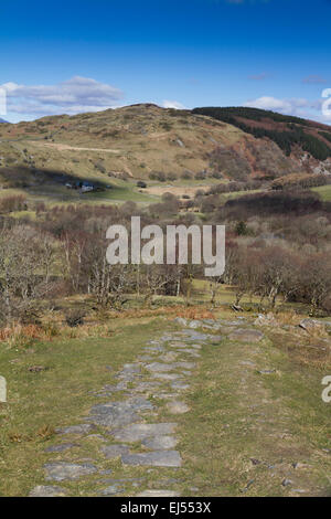 Blick auf dem Weg nach oben die Pony-Pfad auf Cadair Idris im südlichen Snowdonia, Nord-Wales Stockfoto