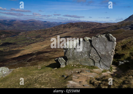 Blick auf dem Weg nach oben die Pony-Pfad auf Cadair Idris im südlichen Snowdonia, Nord-Wales Stockfoto