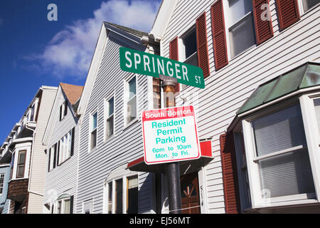 Resident Permit Parkplatz, Springer St., South Boston, Massachusetts, USA Stockfoto