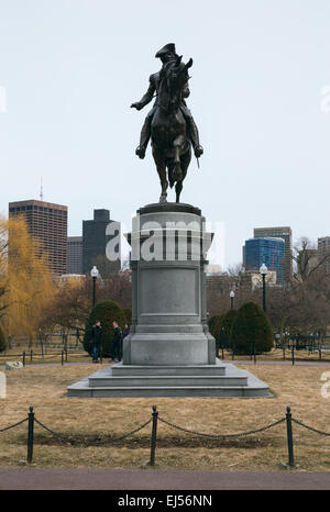 Statue von George Washington in Boston Public Garden, Boston, Massachusetts, USA Stockfoto