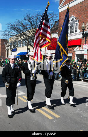 Marine Ehrengarde, St. Patricks Day Parade, 2014, South Boston, Massachusetts, USA Stockfoto