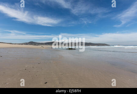 Santa Comba Strand. Ferrol toller Strand in Covas. Galicien Stockfoto
