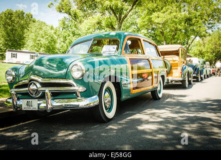 1949 Ford Woody Kombi, Oldtimer Show, Armstrong Straße, Altstadt Fairfax, Virginia Stockfoto