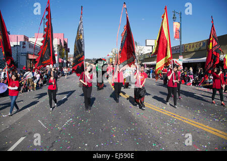 115. golden Dragon Parade, Chinese New Year, 2014, Jahr des Pferdes, Los Angeles, Kalifornien, USA Stockfoto