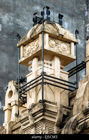 Koloniale Architektur Detail, Calle Oliva, zentrale Asuncion, Paraguay Stockfoto