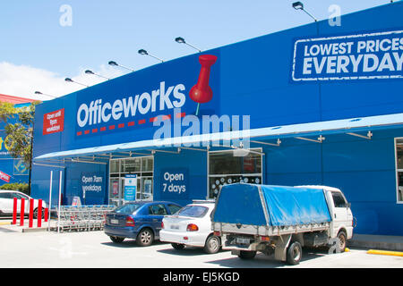 Officeworks, eine australische nationale Kette von speichert Verkauf Büromaterial und Ausrüstung Möbel, hier Mona Vale Shop Stockfoto