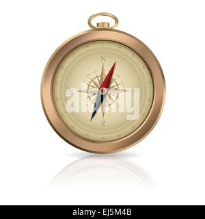 Vektor-Bild aus Gold glänzend metallische Kompass Stockfoto
