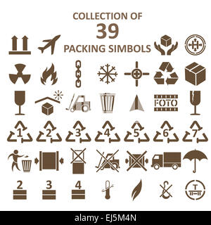 Vektor-Bild der Sammlung von Verpackungs-Symbole Stockfoto