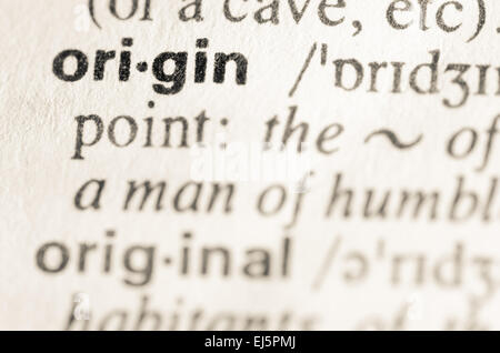 Definition des Wortes im Wörterbuch Stockfoto