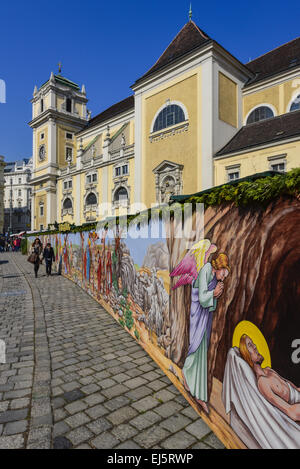 Wien, Freyung, Altwiener Ostermarkt, Wiener Ostermarkt, Tiroler Fastenkrippe, Österreich Stockfoto