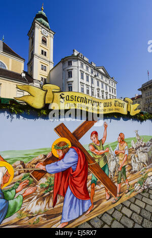 Wien, Freyung, Altwiener Ostermarkt, Wiener Ostermarkt, Tiroler Fastenkrippe, Österreich Stockfoto