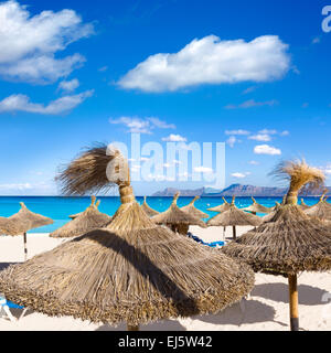 Mallorca Can Picafort Strand in Alcudia Bucht auf Mallorca Balearen Spanien Stockfoto