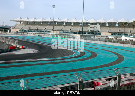 Formel 1 Strecke gesehen vom Yas Viceroy Hotel Abu Dhabi Stockfoto