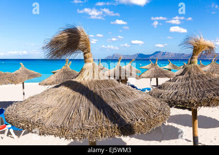 Mallorca Can Picafort Strand in Alcudia Bucht auf Mallorca Balearen Spanien Stockfoto