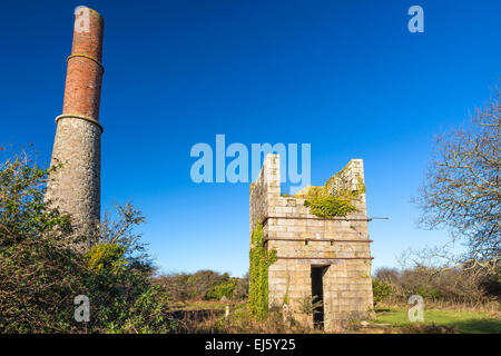 Maschinenhaus am großen Arbeit mir Godolphin Cornwall Teil der Cornish Mining Weltkulturerbe. Stockfoto