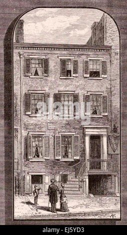 Petersen House - das Haus, in dem Präsident Abraham Lincoln im Jahr 1865 starb.  Ca. 1884 Stockfoto