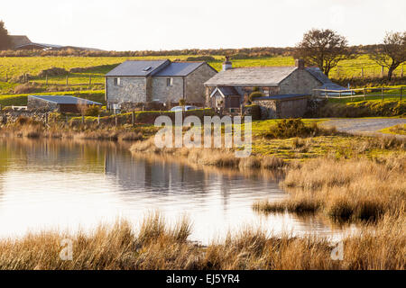 Dozmary Pool See Bodmin Moor Cornwall England. Es ist eine Website, die behauptet wird, um die Heimat der Herrin des Sees. Accord Stockfoto