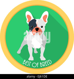 Beste der Rasse Medaille Symbol flache Design Hund Stockfoto