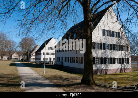 Jugendherberge Ravensbrück in Häusern, die früher von weiblichen SS-Wachen im KZ Ravensbrück Stockfoto