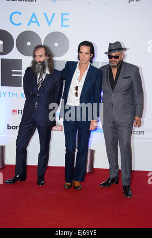 20.000 Tage auf Erden "Gala Screening im Barbican Saal - Ankünfte mit statt: Nick Cave, Warren Ellis und Barry Adamson Where: London, Vereinigtes Königreich bei: 17 Sep 2014 Stockfoto