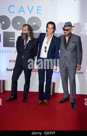 20.000 Tage auf Erden "Gala Screening im Barbican Saal - Ankünfte mit statt: Nick Cave, Warren Ellis und Barry Adamson Where: London, Vereinigtes Königreich bei: 17 Sep 2014 Stockfoto