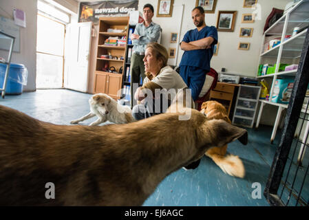 Nowzad Conrad Lewis Klinik Team und Louise Hastie Chefarzt der Klinik, Kabul, Afghanistan Stockfoto