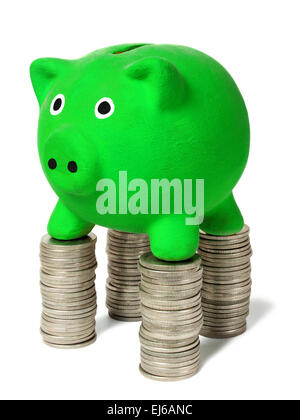 Grüne Sparschwein Stockfoto